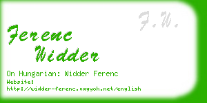 ferenc widder business card